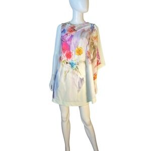 Ted Baker Dahnni Dress Womens Pale Green Floral Tunic Print Sugar Sweet sz 1